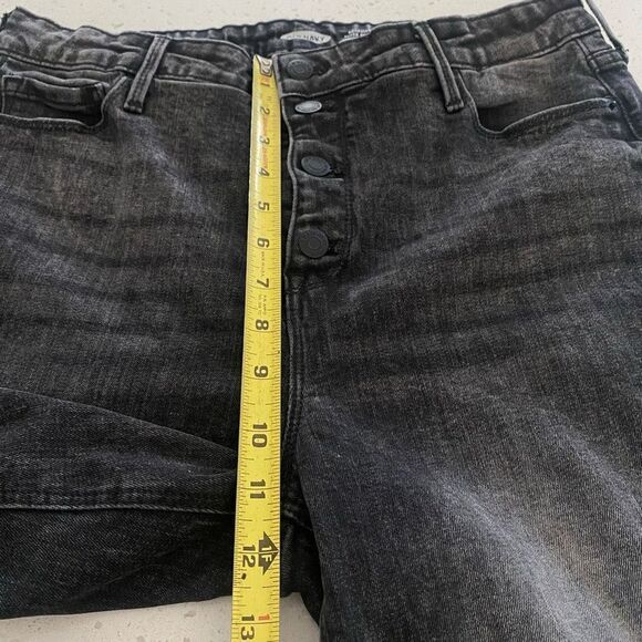 Old Navy Size 12 Tall Rockstar Super Skinny High Rise Black Wash Jeans Button Up - Picture 8 of 10